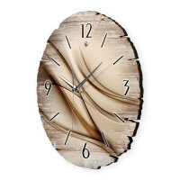 Brown Line Runde Designer-Wanduhr aus Holz – leises Uhrwerk