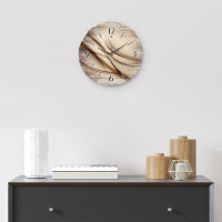 Brown Line Runde Designer-Wanduhr aus Holz – leises Uhrwerk