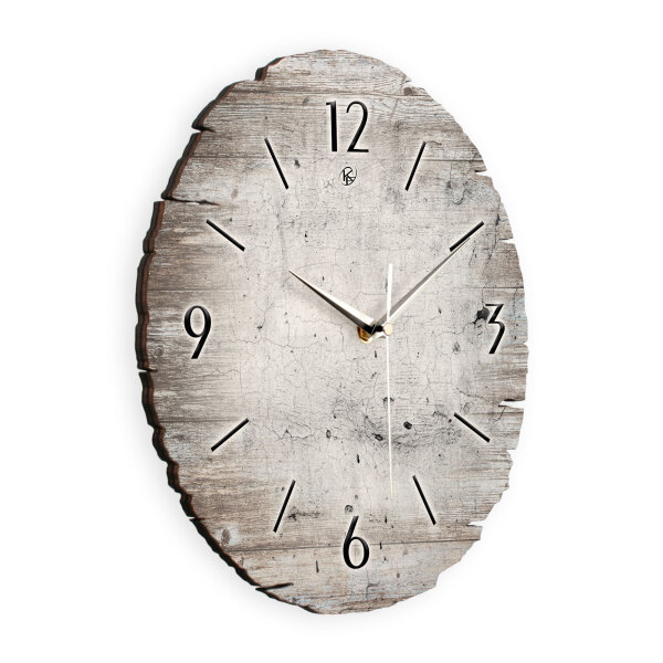 White Paint Runde Designer-Wanduhr aus Holz –...