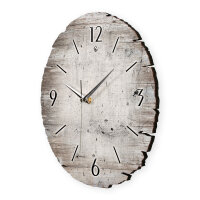 White Paint Runde Designer-Wanduhr aus Holz – leises Uhrwerk