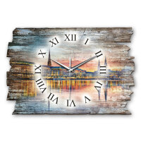 Hamburg Designer-Wanduhr aus Holz – leises Uhrwerk