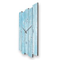 Design-Wanduhr "Altes Holz Hellblau" aus MDF mit flüsterleisem Uhrwerk | B-Ware