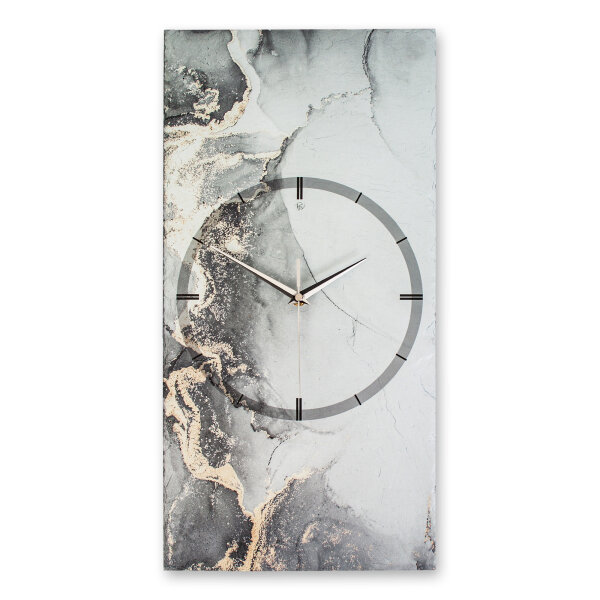 Grey Marble Design-Wanduhr aus Steinguss mit leisem Uhrwerk