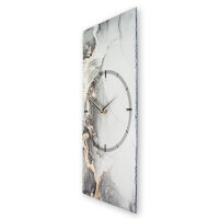 Grey Marble Design-Wanduhr aus Steinguss mit leisem Uhrwerk