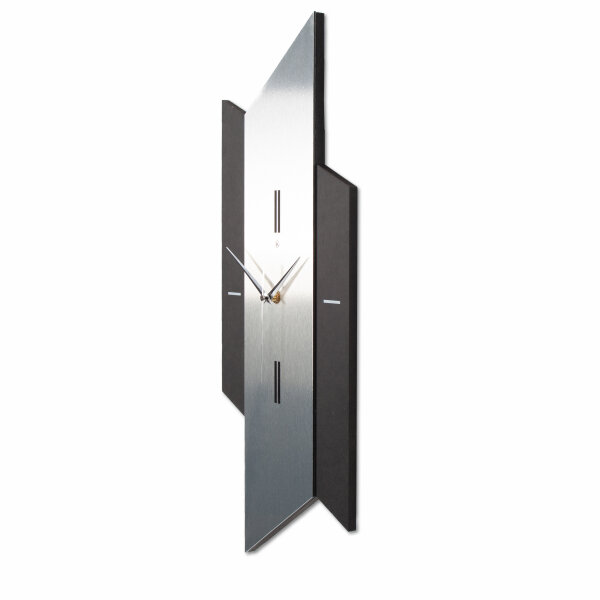 Diamond – Designer-Wanduhr aus MDF mit Alu, Echtholz oder Steinfurnier