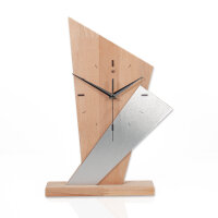 Brown Arrow – Designer-Standuhr aus Massivholz mit Alu-Applikation