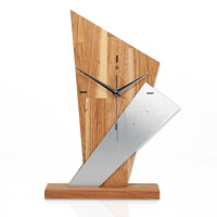 Brown Arrow – Designer-Standuhr aus Massivholz mit Alu-Applikation