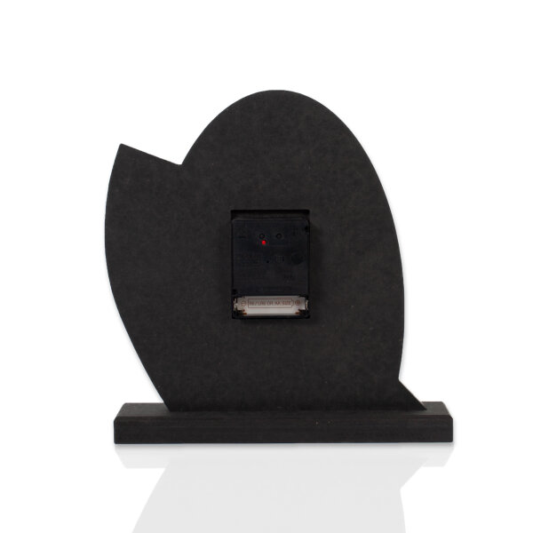 Dome – Designer-Standuhr aus MDF mit Eiche & Metallic-Alu