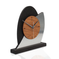 Dome – Designer-Standuhr aus MDF mit Eiche & Metallic-Alu