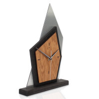 Mountain – Designer-Standuhr aus MDF mit Eiche & Metallic-Alu