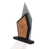 Mountain – Designer-Standuhr aus MDF mit Eiche & Metallic-Alu