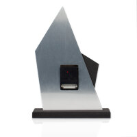 Mountain – Designer-Standuhr aus MDF mit Eiche & Metallic-Alu