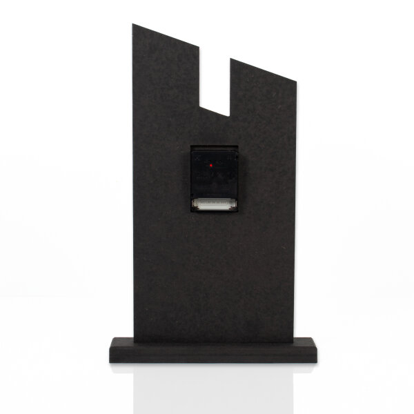 Panea – Designer-Standuhr aus MDF mit Eiche & Metallic-Alu
