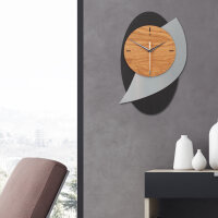 Dome – Designer-Wanduhr aus MDF mit Alu, Echtholz oder Steinfurnier