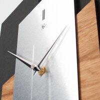 Panea – Designer-Wanduhr aus MDF mit Alu, Echtholz oder Steinfurnier