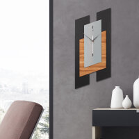 Panea – Designer-Wanduhr aus MDF mit Alu, Echtholz oder Steinfurnier