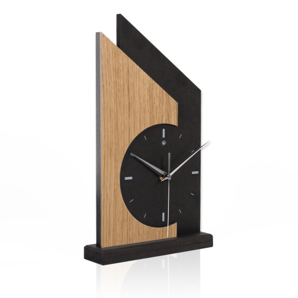 Skyscraper – Designer-Standuhr aus MDF mit Alu, Echtholz oder Steinfurnier