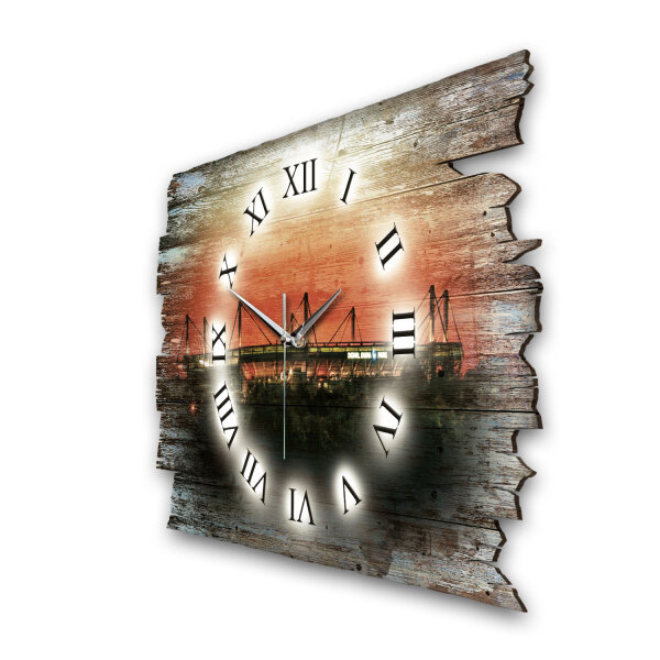 Dortmund Designer-Wanduhr aus Holz – leises Uhrwerk