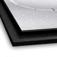 Design-Wanduhr "Shimmering Light" aus gebürstetem Aluminium & MDF mit flüsterleisem Uhrwerk | B-Ware