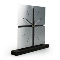 Squares – Designer-Standuhr aus MDF mit Alu, Echtholz oder Steinfurnier