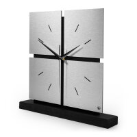 Squares – Designer-Standuhr aus MDF mit Alu, Echtholz oder Steinfurnier