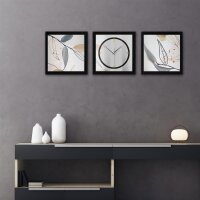 Leaves 3-teilige Designer-Wanduhr in modernem Metallic-Look | B-Ware