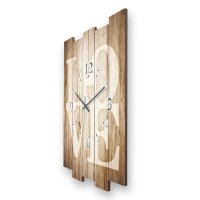 Designer Wanduhr "Love" aus MDF mit flüsterleisem Uhrwerk | B-Ware