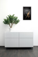 Design-Wanduhr "Shimmering Light" aus gebürstetem Alu & MDF mit leisem Uhrwerk | B-Ware