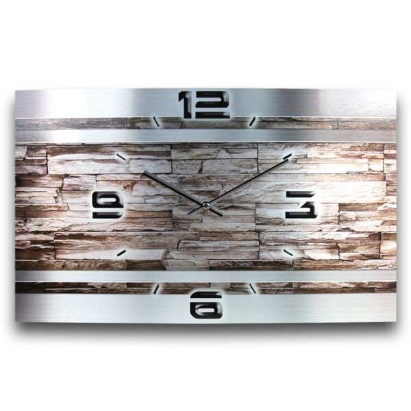 Stone Metallic Designer-Wanduhr mit leisem Uhrwerk aus Alu