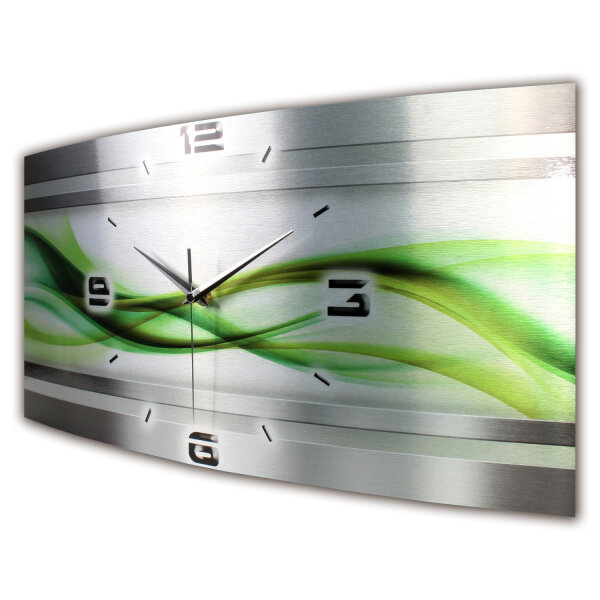 Abstrakt Metallic Designer-Wanduhr mit leisem Uhrwerk aus...