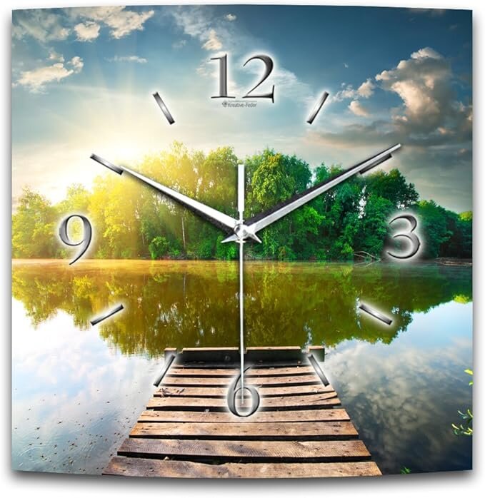 See Chill Out Designer-Wanduhr mit leisem Uhrwerk aus Alu