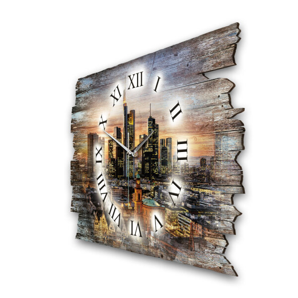 Frankfurt Designer-Wanduhr aus Holz – leises Uhrwerk