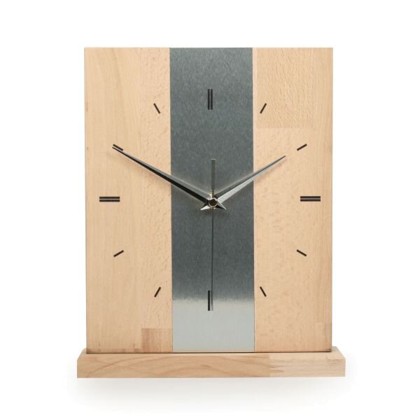 Designer Standuhr "Silver Stripe" aus...