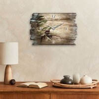 Design-Wanduhr "Oliven" aus Naturholz mit flüsterleisem Uhrwerk | B-Ware
