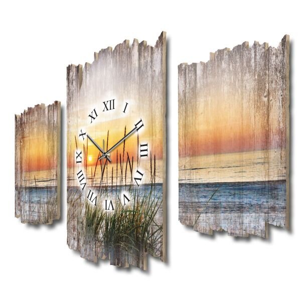 Dreiteilige Wanduhr "Abendspaziergang am...