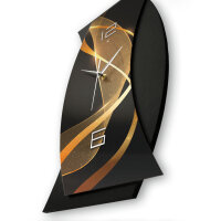 Designer-Wanduhr „Dynamic“ in modernem Metallic-Look leises Funkuhrwerk
