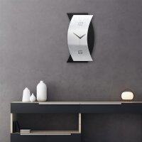 Designer-Wanduhr „Silver Light“ aus gebürstetem Alu in modernem Metallic-Look | B-Ware