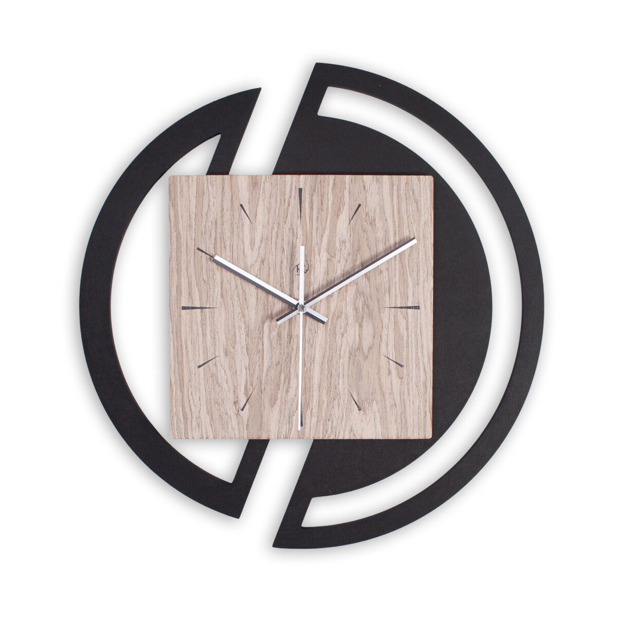 Rondora – Designer-Wanduhr aus MDF mit Alu, Echtholz oder Steinfurnier