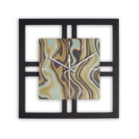 Quadria – Designer-Wanduhr aus MDF mit Alu, Echtholz oder Steinfurnier