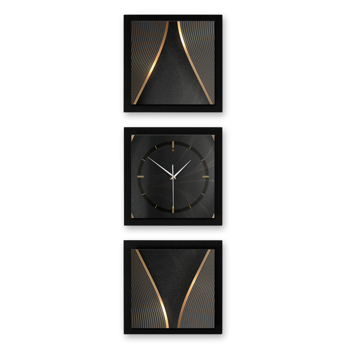 Elegance 3-teilige Designer-Wanduhr in modernem Metallic-Look | B-Ware
