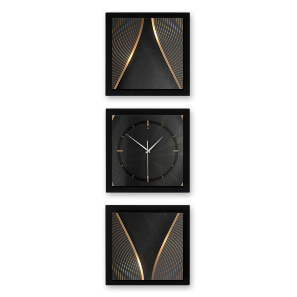 Elegance 3-teilige Designer-Wanduhr in modernem...