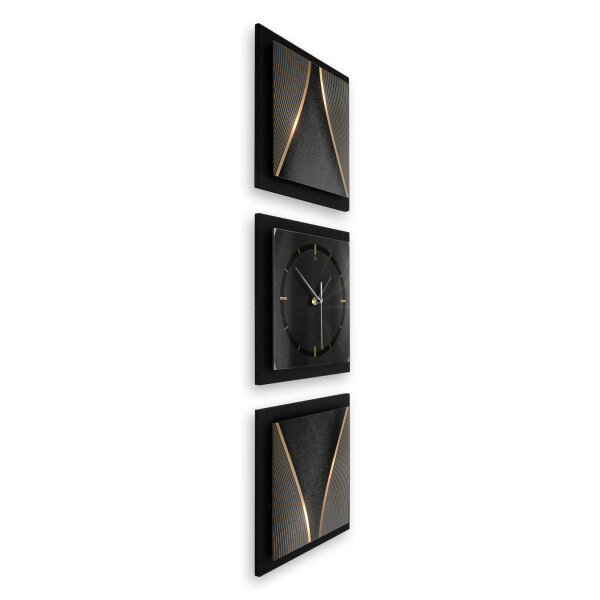 Elegance 3-teilige Designer-Wanduhr in modernem...