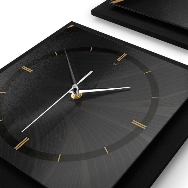 Elegance 3-teilige Designer-Wanduhr in modernem Metallic-Look | B-Ware