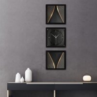 Elegance 3-teilige Designer-Wanduhr in modernem Metallic-Look | B-Ware