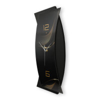 Dark Waves Designer-Wanduhr in modernem Metallic-Look | B-Ware