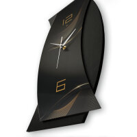 Dark Waves Designer-Wanduhr in modernem Metallic-Look | B-Ware