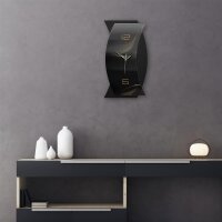 Dark Waves Designer-Wanduhr in modernem Metallic-Look | B-Ware