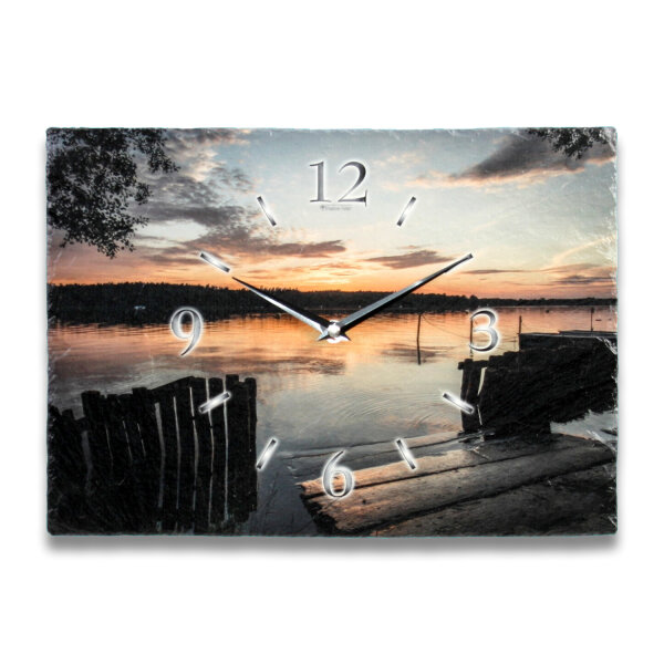 Chill Out Design-Wanduhr aus Steinguss mit leisem Uhrwerk