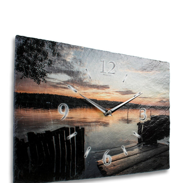 Chill Out Design-Wanduhr aus Steinguss mit leisem Uhrwerk