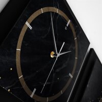 3-teilige Designer-Wanduhr „Gold & Black Marble“ in modernem Metallic-Look | B-Ware